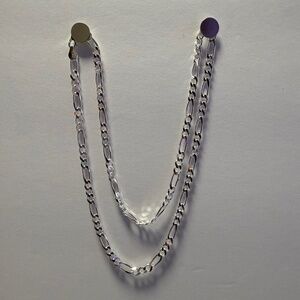 Sterling Silver 925 Italy Figaro Chain; 22"